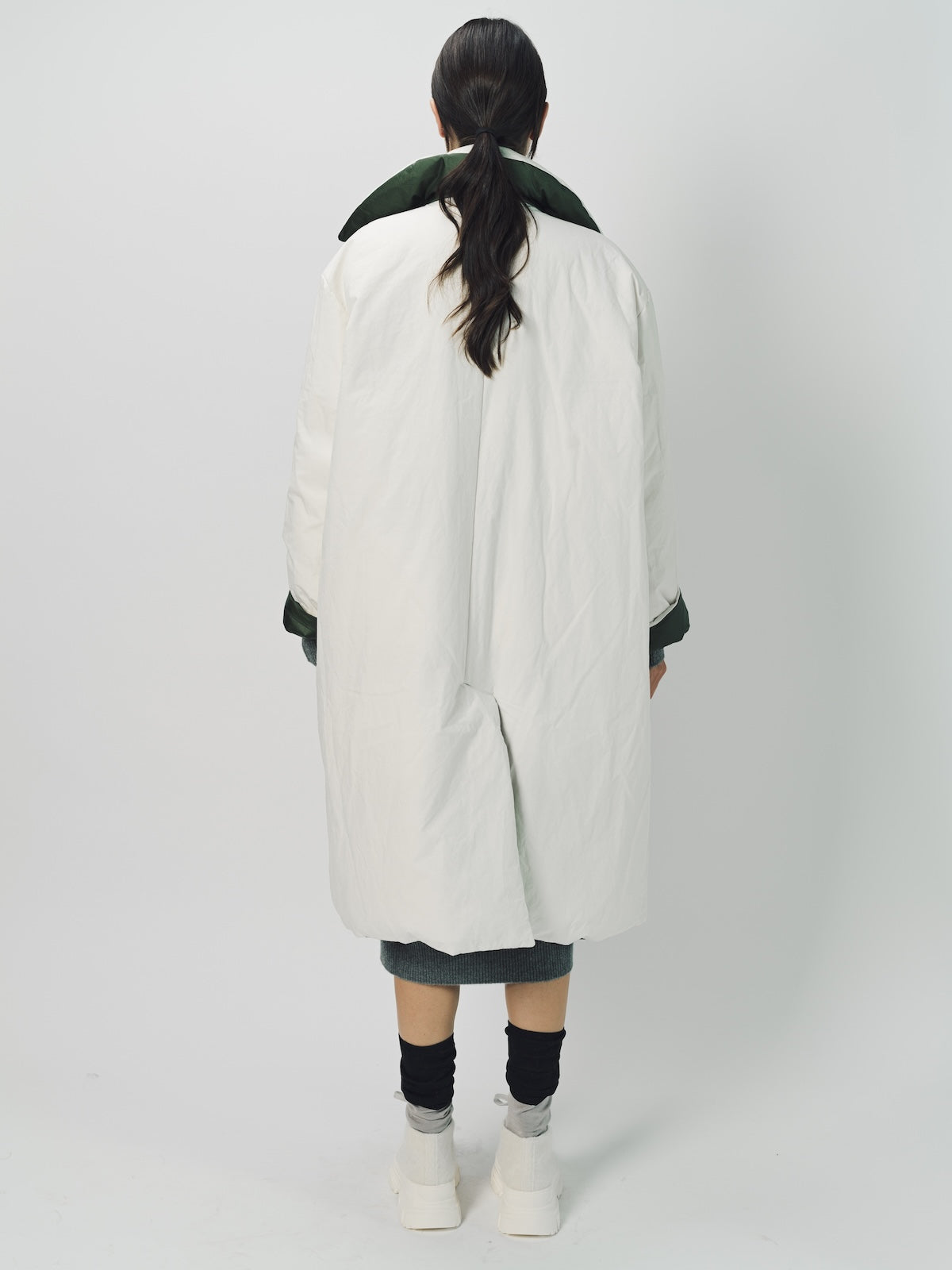 Sofie D'Hoore Cotton and Nylon Otis Long Down Coat 32 / Ivory/Khaki