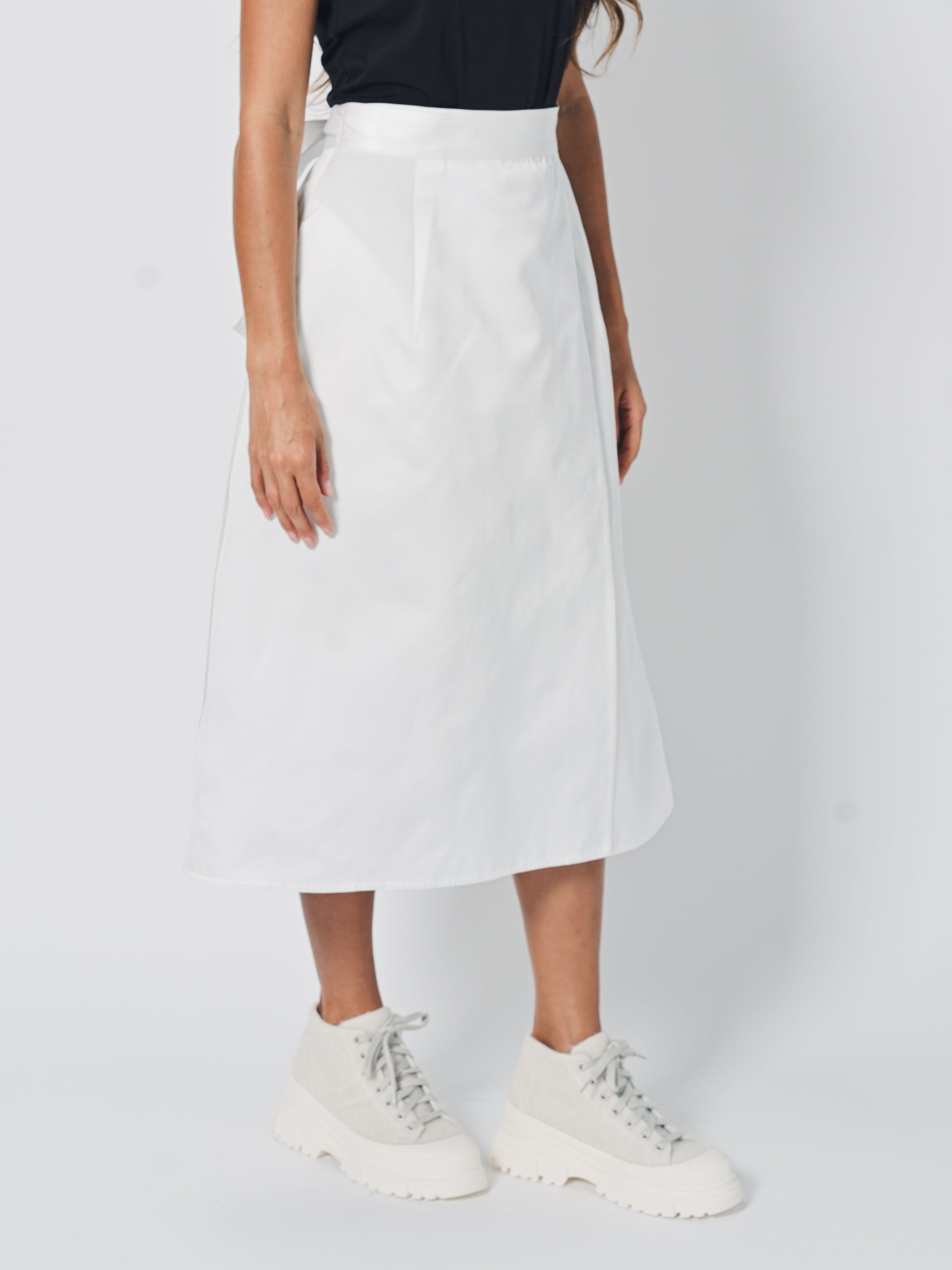 Sofie D'Hoore Stieglitz Wrap Skirt in Satin 32 / Swan