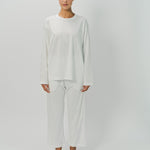 Sofie D'Hoore Cotton Tahoe LS Crew Neck Pajama Set 32 / Off White