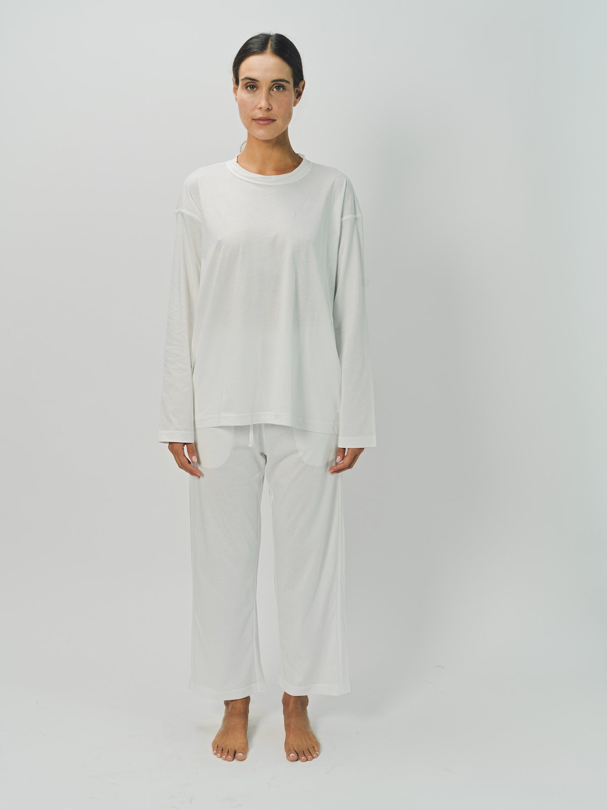 Sofie D'Hoore Cotton Tahoe LS Crew Neck Pajama Set 32 / Off White