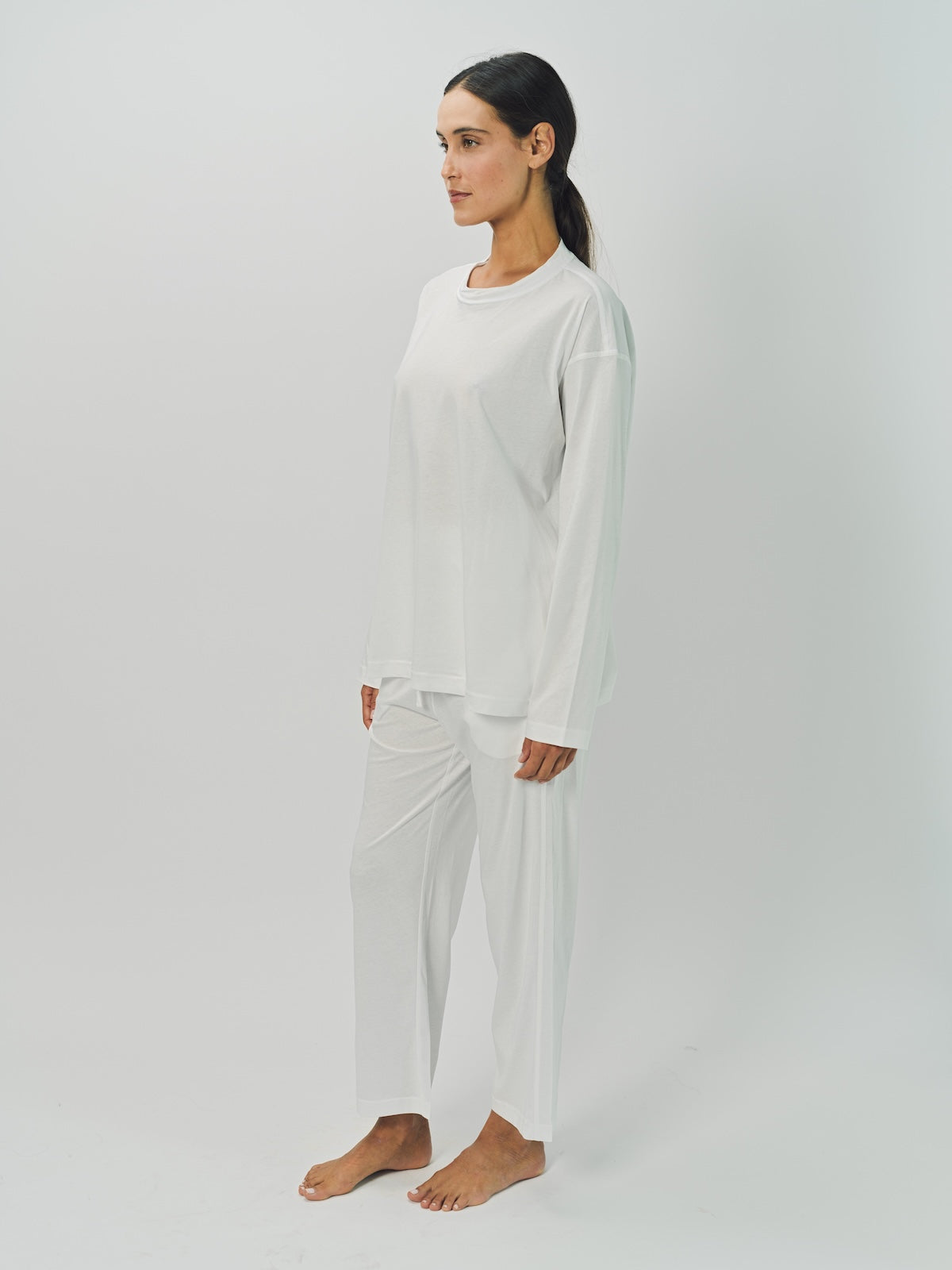 Sofie D'Hoore Cotton Tahoe LS Crew Neck Pajama Set 32 / Off White