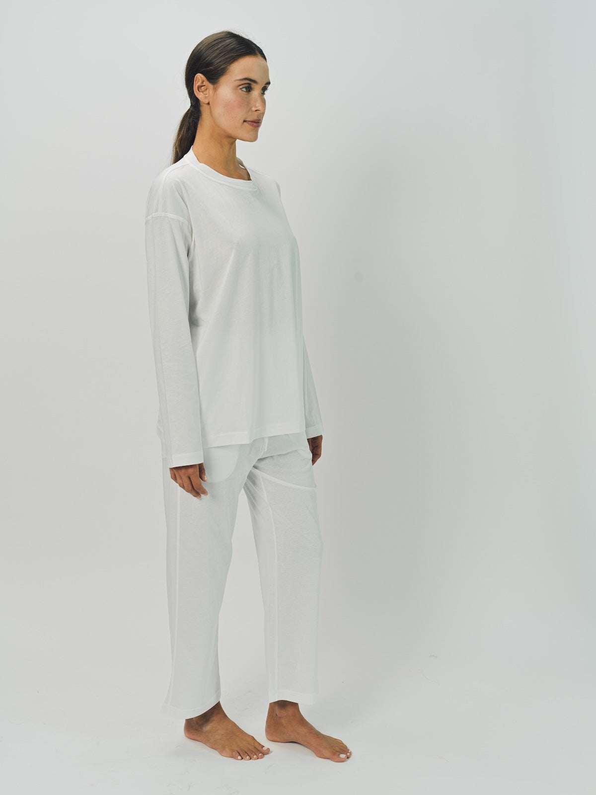 Sofie D'Hoore Cotton Tahoe LS Crew Neck Pajama Set 32 / Off White