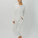 Sofie D'Hoore Cotton Tahoe LS Crew Neck Pajama Set 32 / Off White