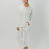 Sofie D'Hoore Cotton Tahoe LS Crew Neck Pajama Set 32 / Off White