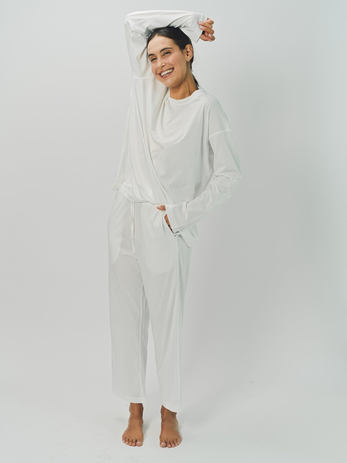 Sofie D'Hoore Cotton Tahoe LS Crew Neck Pajama Set 32 / Off White