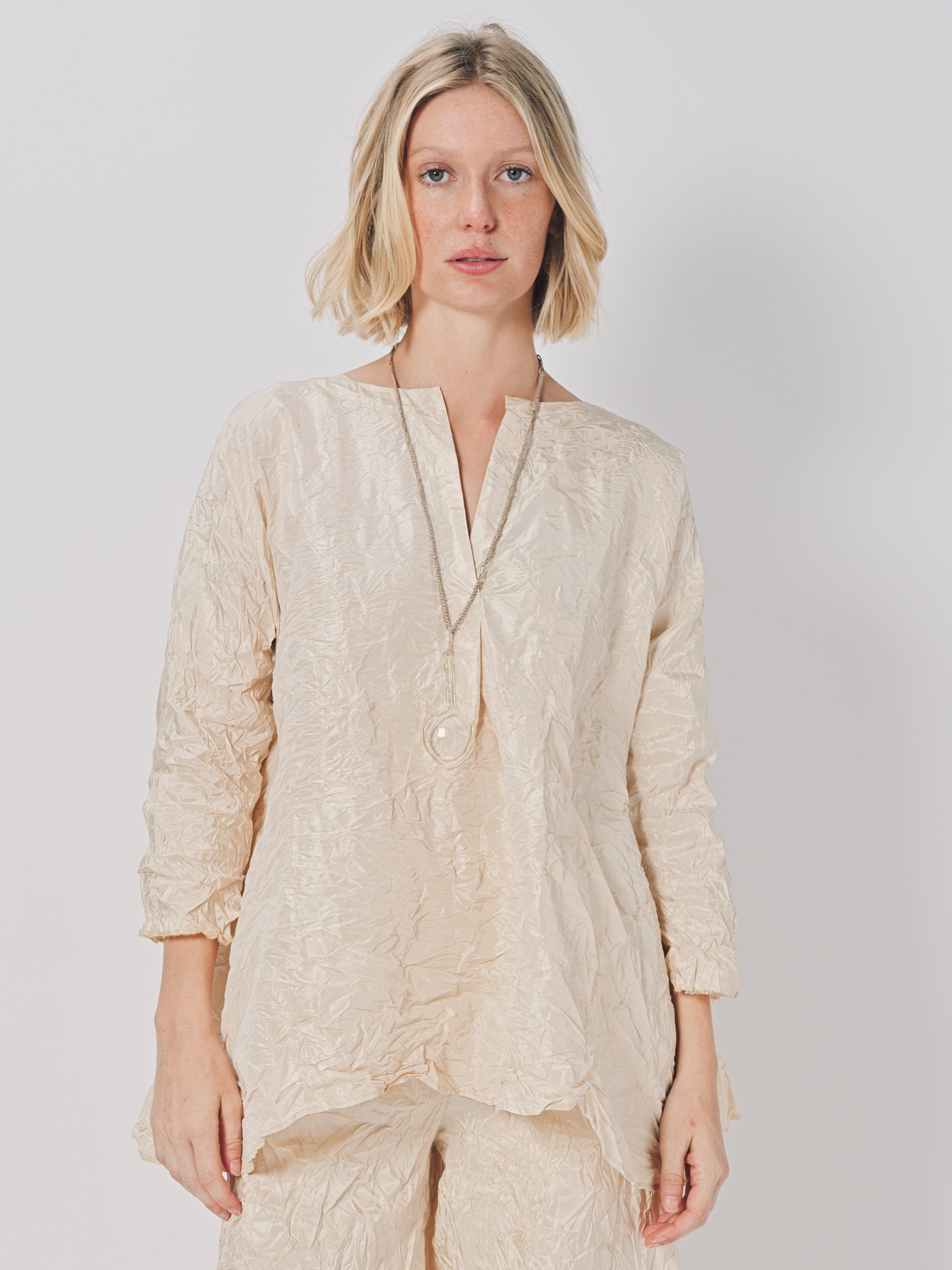 Daniela Gregis Spicchi Collo Lavata Shirt Nocciola / One size