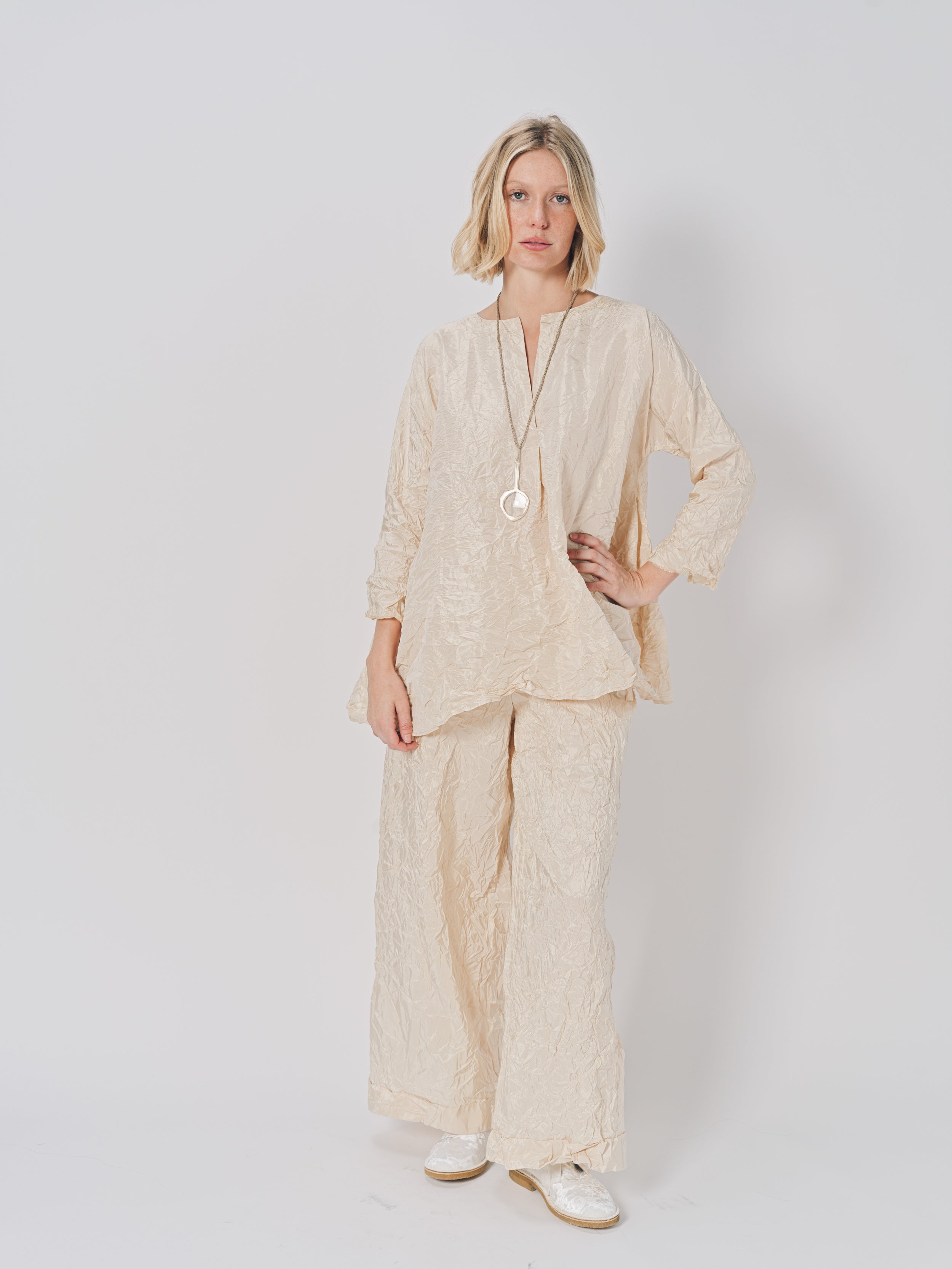 Daniela Gregis Spicchi Collo Lavata Shirt Nocciola / One size