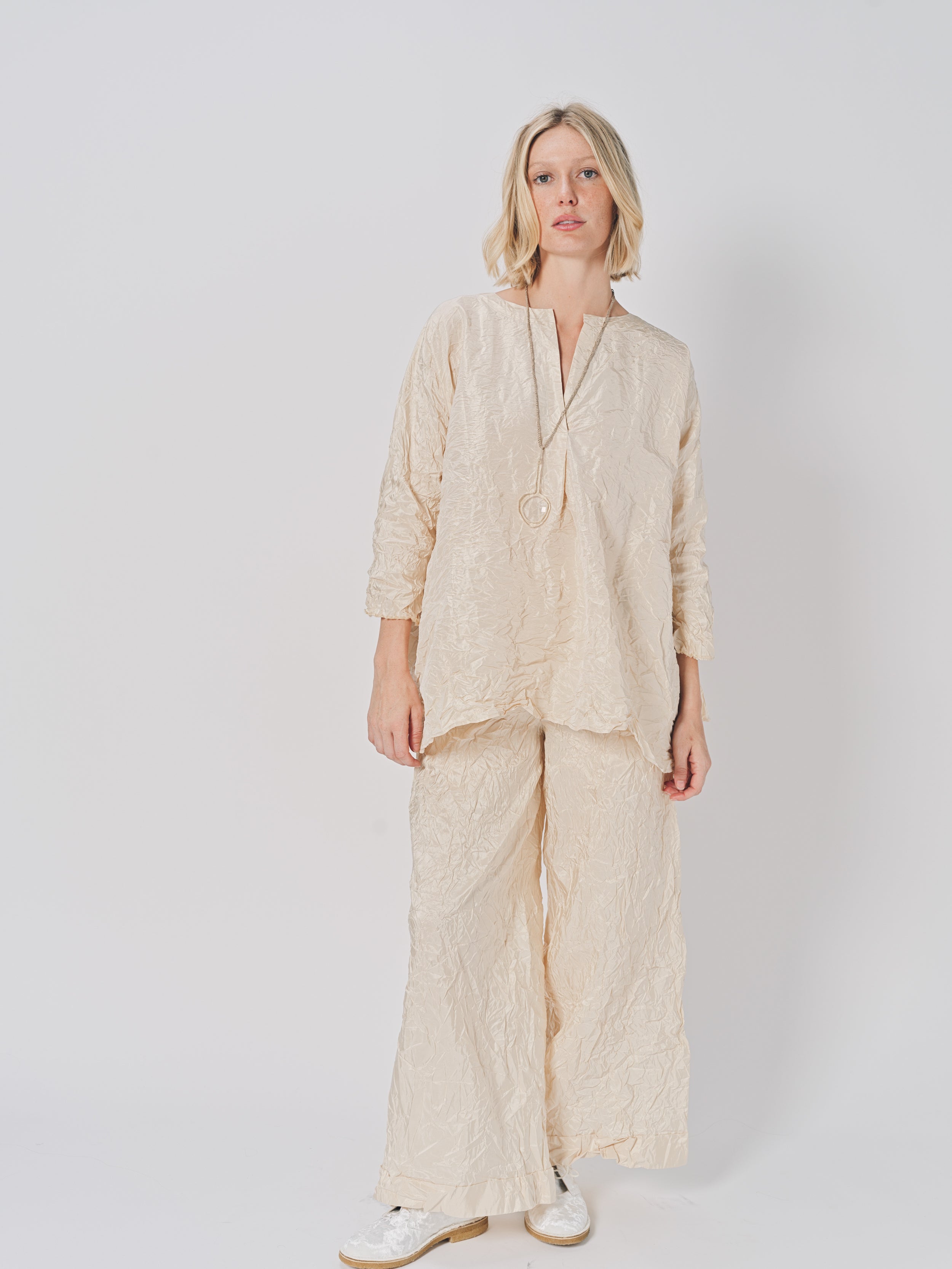 Daniela Gregis Spicchi Collo Lavata Shirt Nocciola / One size