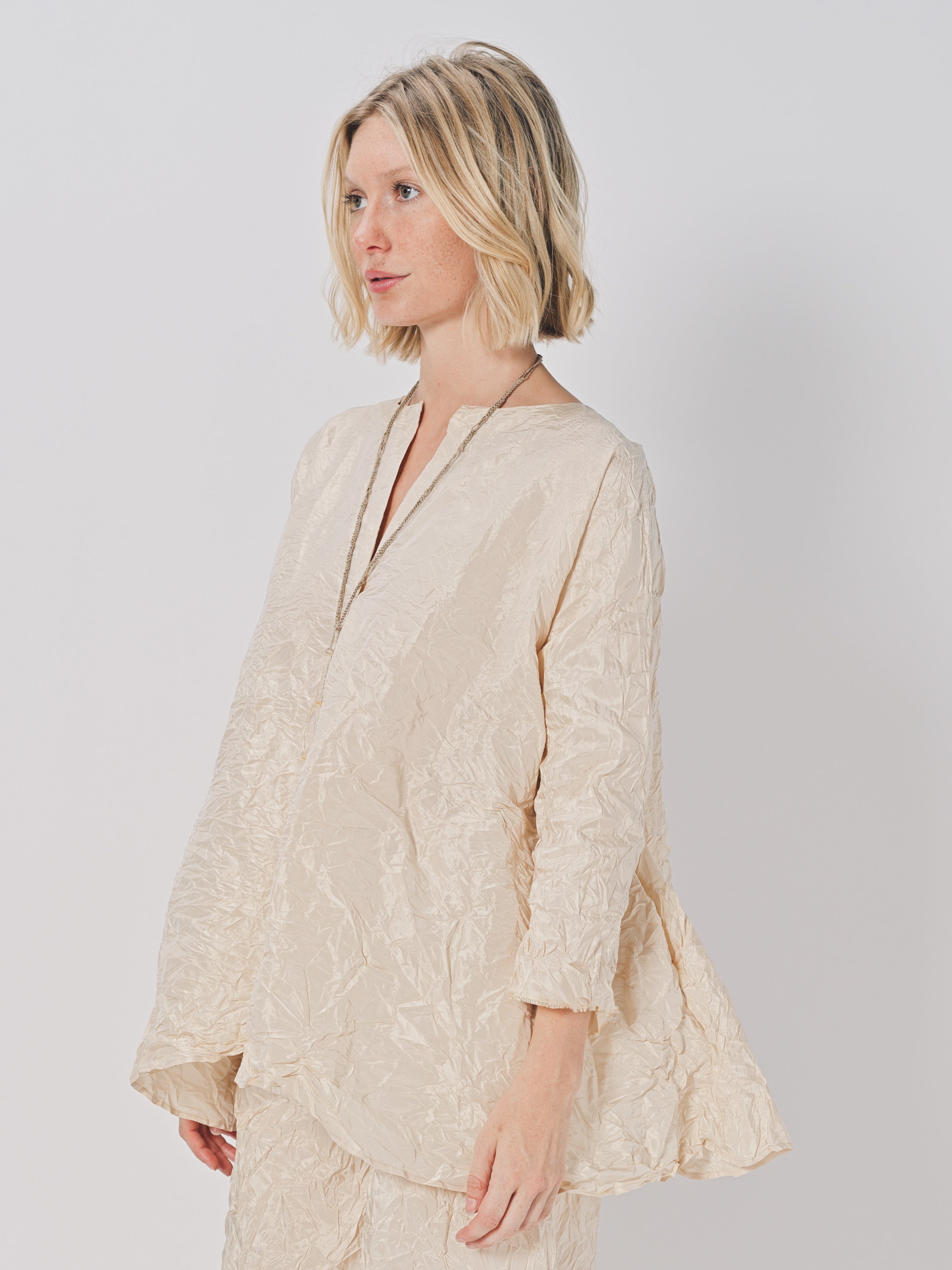 Daniela Gregis Spicchi Collo Lavata Shirt Nocciola / One size