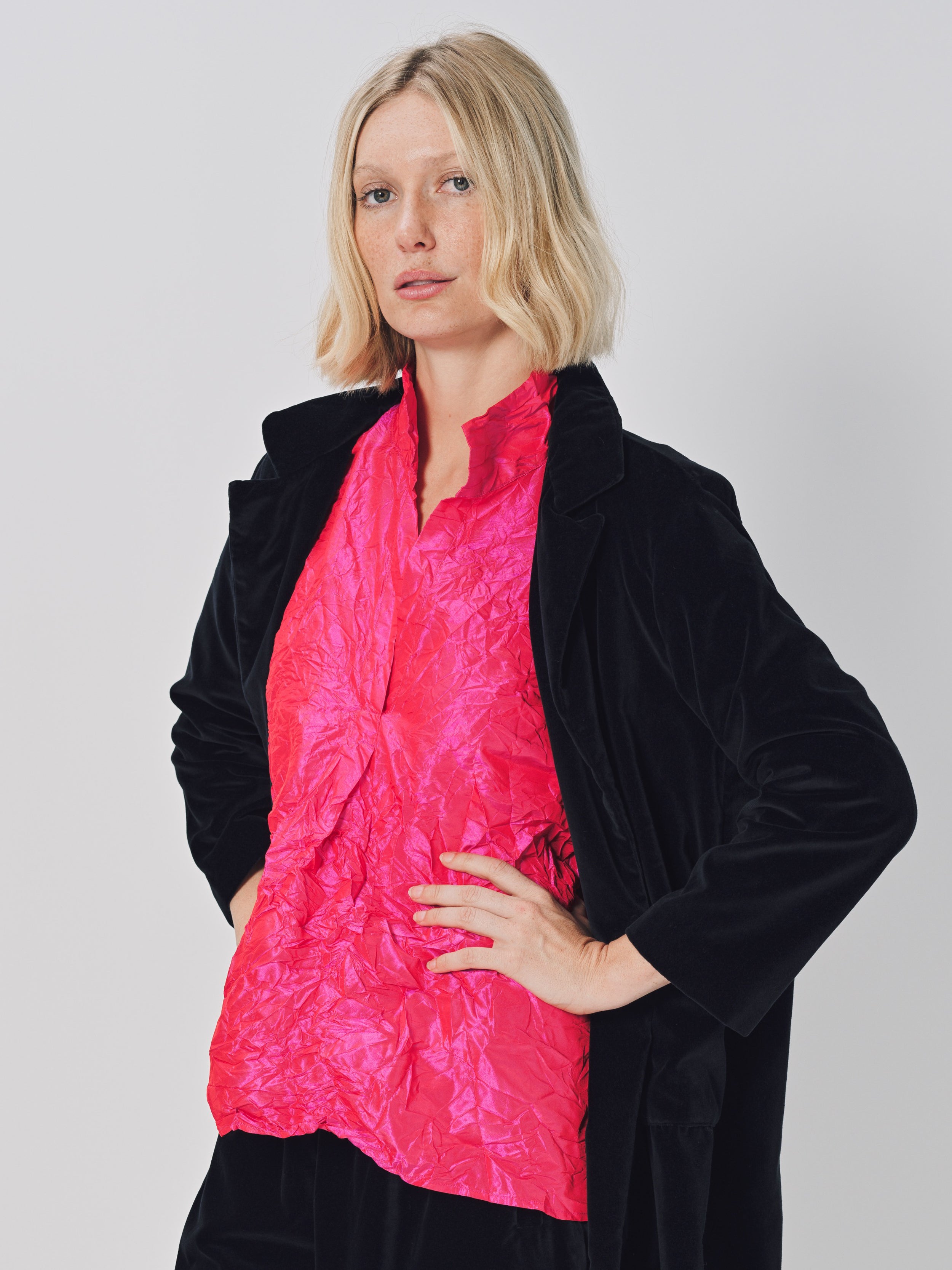 Daniela Gregis Spicchi Colleto Lavata Shirt Fuschia Rosso / One size