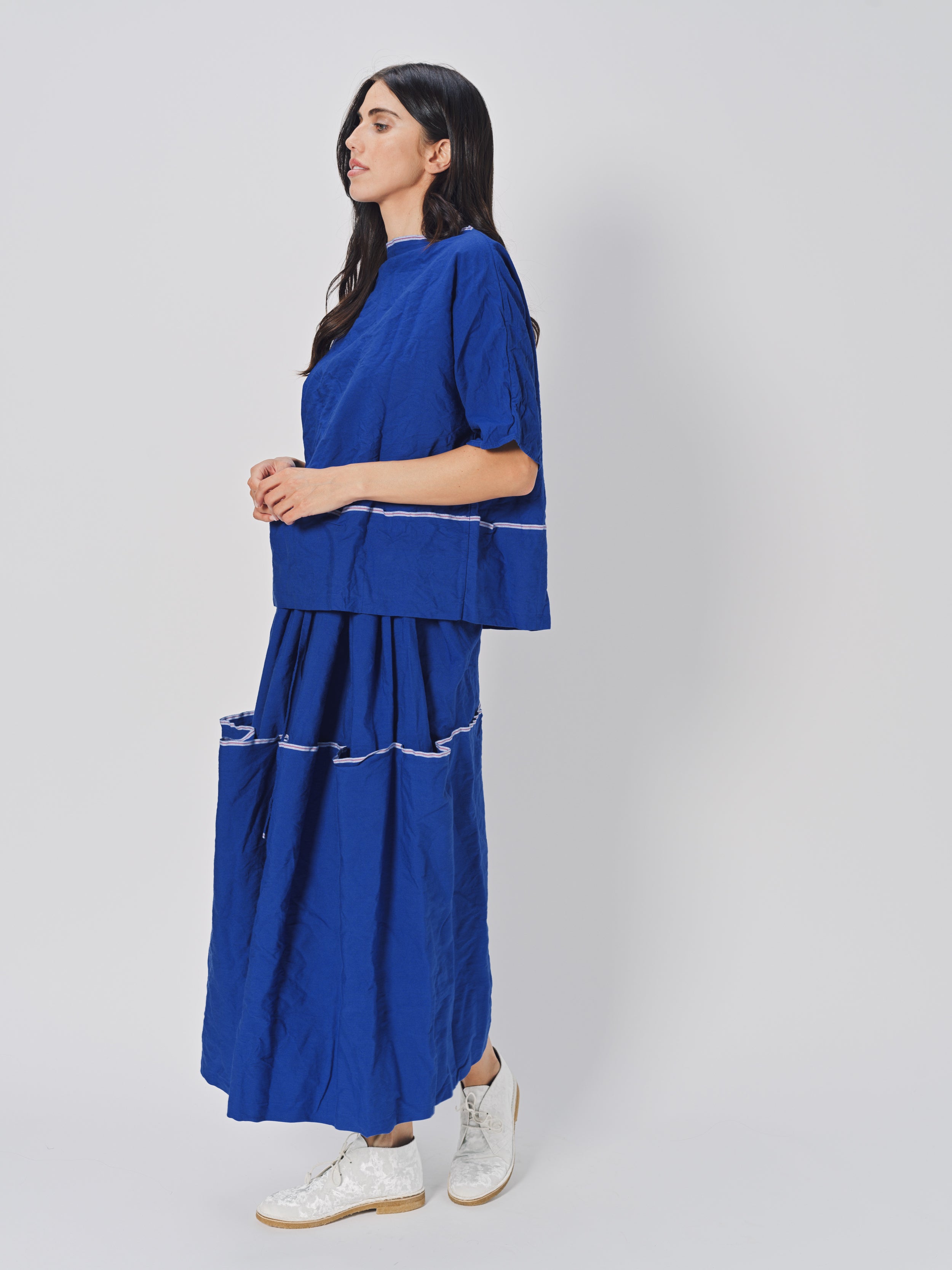 Daniela Gregis Coulisse Meta Lavata Skirt Blu Elettrico / One size
