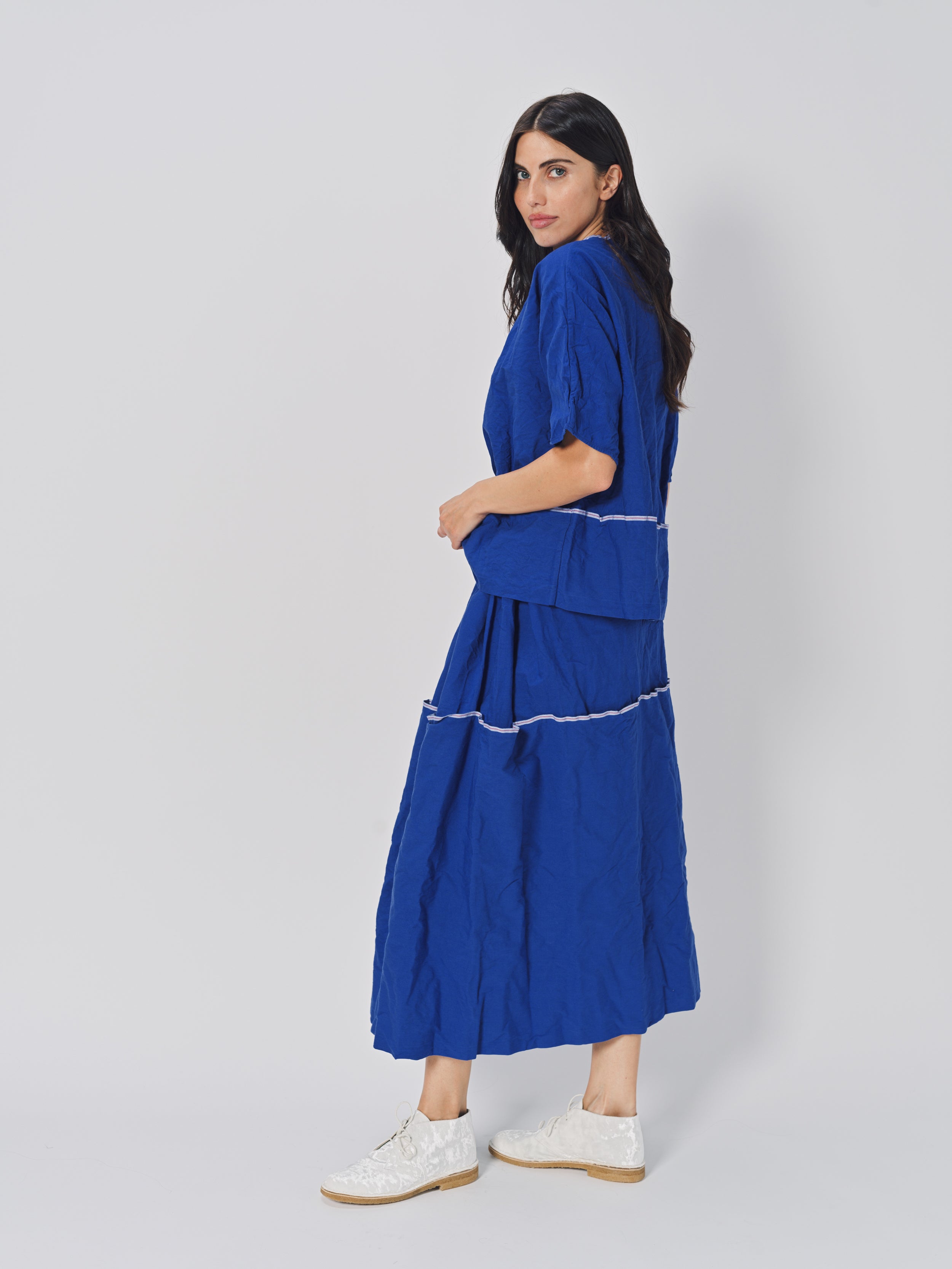 Daniela Gregis Coulisse Meta Lavata Skirt Blu Elettrico / One size
