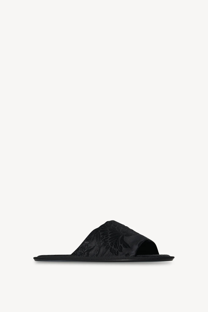 Frances Open Toe Slipper in Silk and Acetate