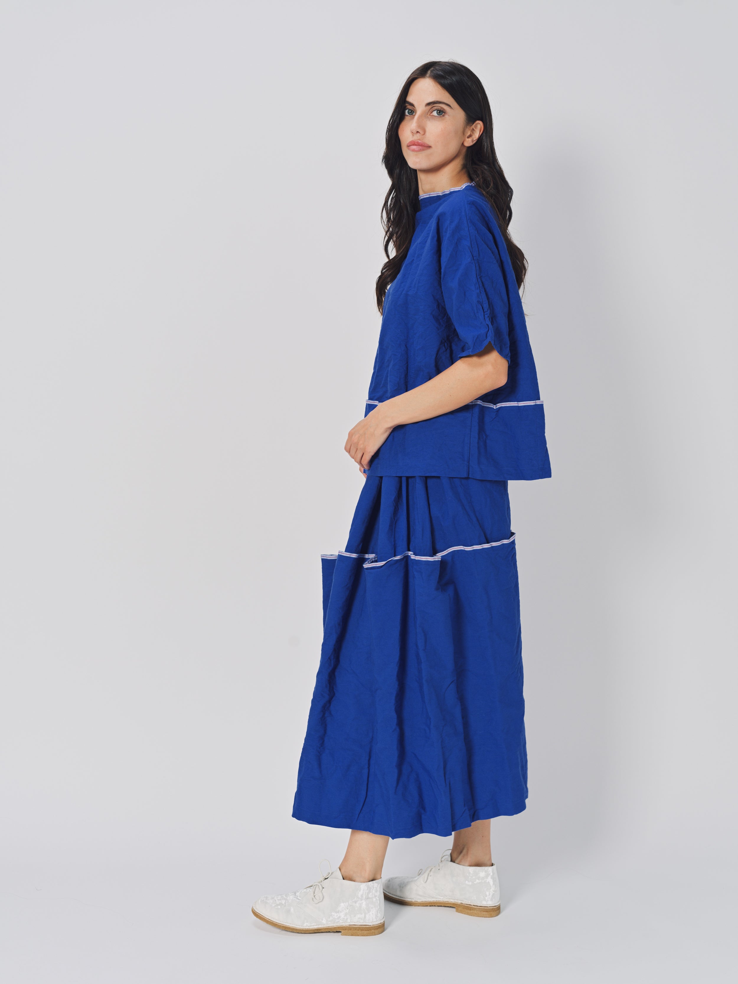 Daniela Gregis Coulisse Meta Lavata Skirt Blu Elettrico / One size
