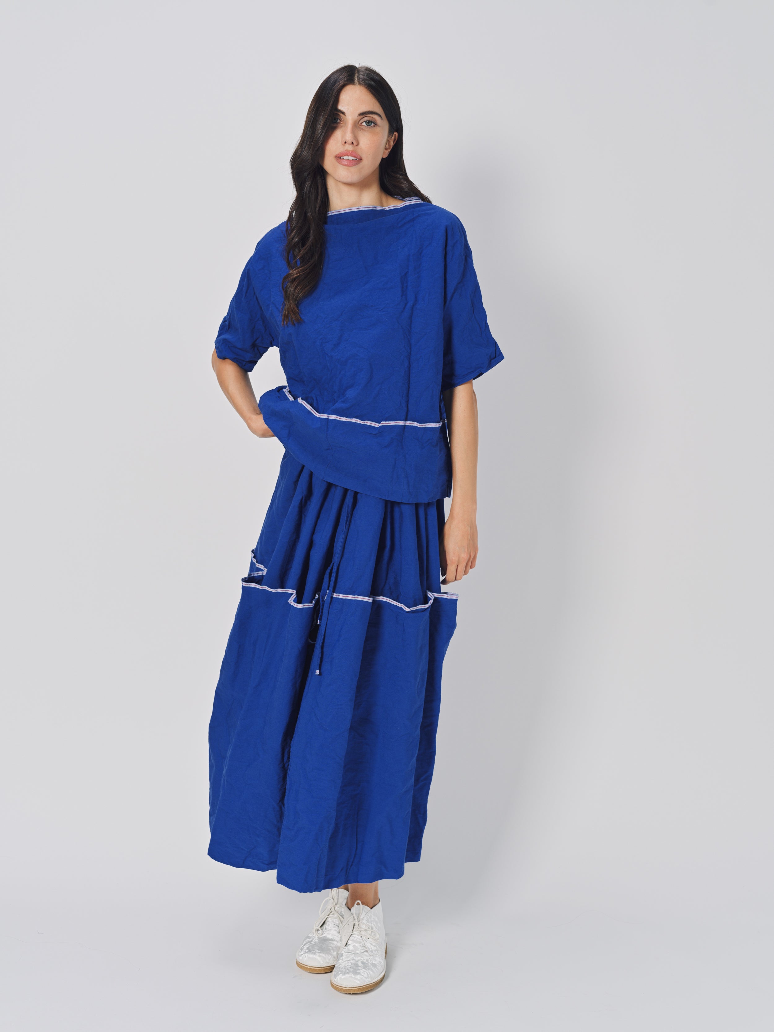 Daniela Gregis Coulisse Meta Lavata Skirt Blu Elettrico / One size