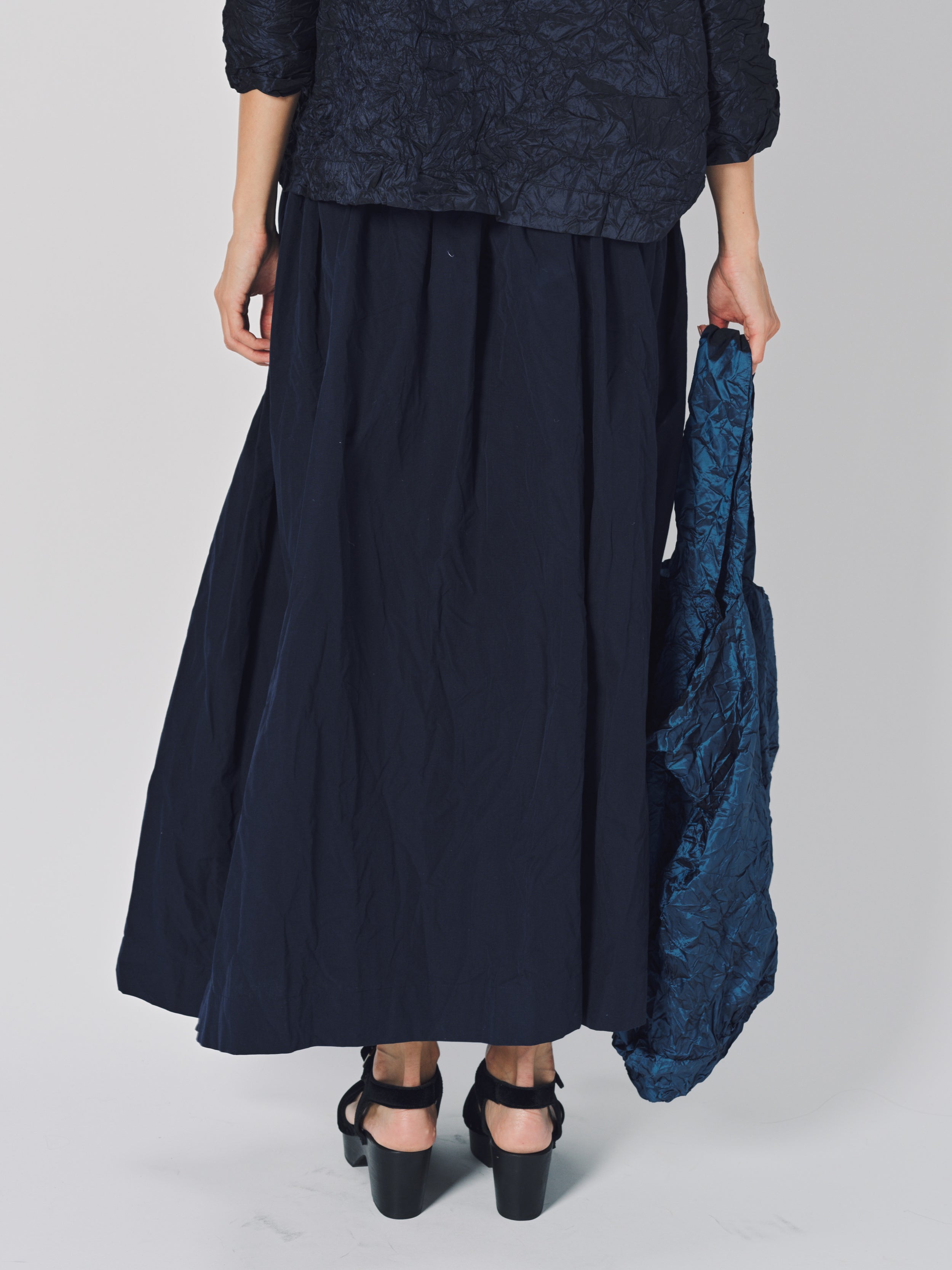 Daniela Gregis Nastro Larga 95 Lavata Skirt Blu Scuro