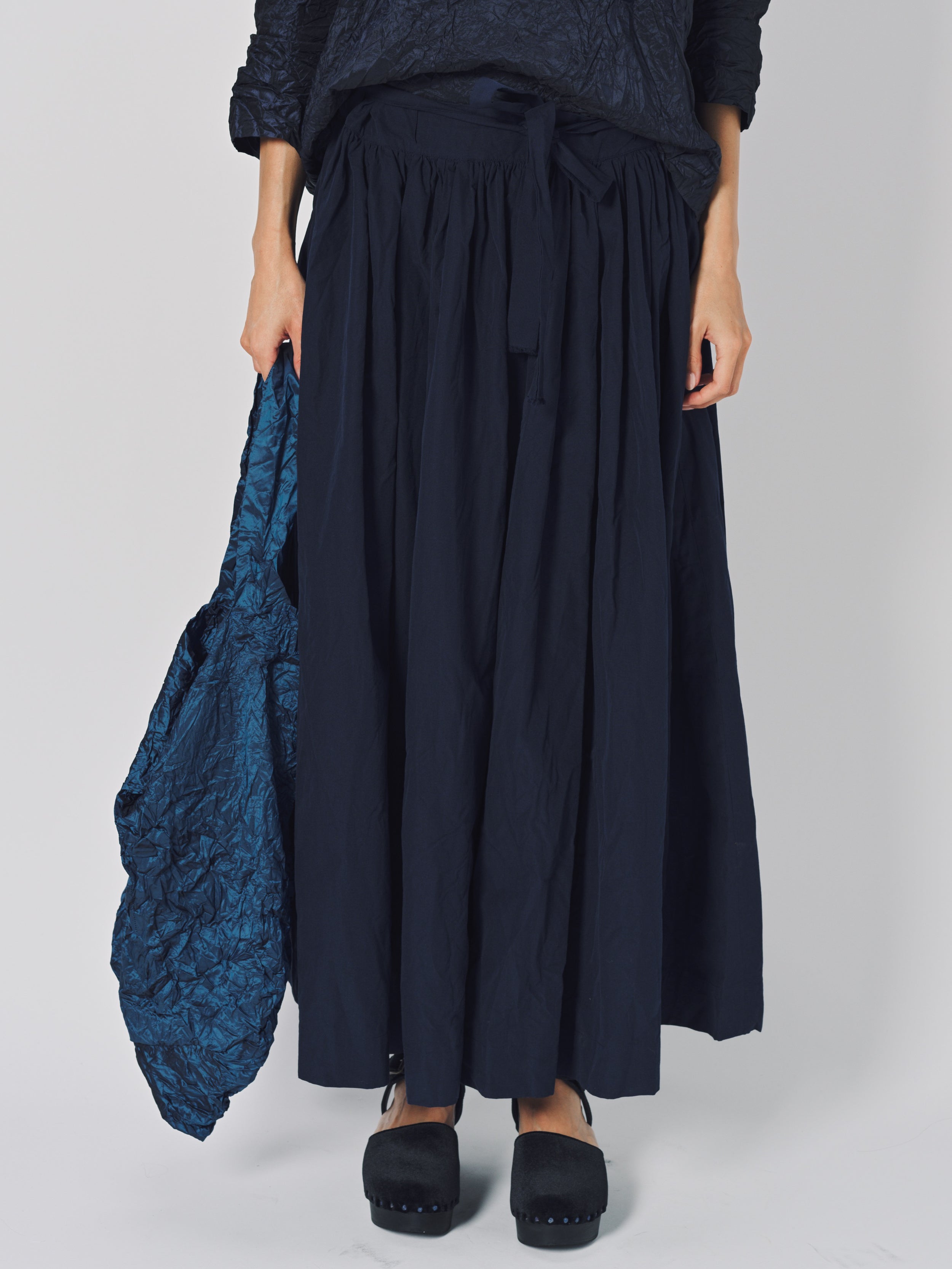 Daniela Gregis Nastro Larga 95 Lavata Skirt Blu Scuro