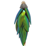 18K Rose Gold and Sterling Silver Scarab Bunch Single Earring with Brown Diamonds & Tsavorites