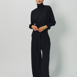 Dusan Silk Wide Leg Pant With Belt