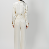 Dusan Silk Wide Leg Pant With Belt