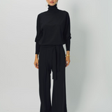 Dusan Silk Wide Leg Pant With Belt
