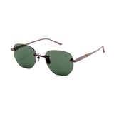 Séverine Matte Ruthenium/24k Gold with Green Sun Lenses Sunglasses