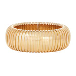 Front view of 18K YG Domed Cuff on white background, with no model shown.