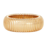 Front view of 18K YG Domed Cuff on white background, with no model shown.