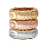 Front view of 18K YG Domed Cuff on white background, with no model shown.