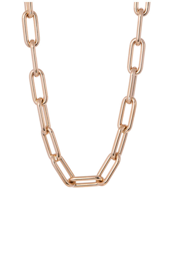 Front view of 18k YG Elliptic Necklace on white background, with no model shown.