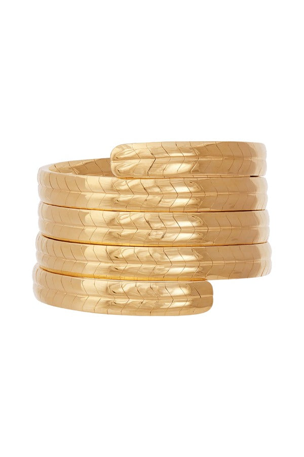 Front view of 18K YG Eve coil bracelet on white background, with no model shown.