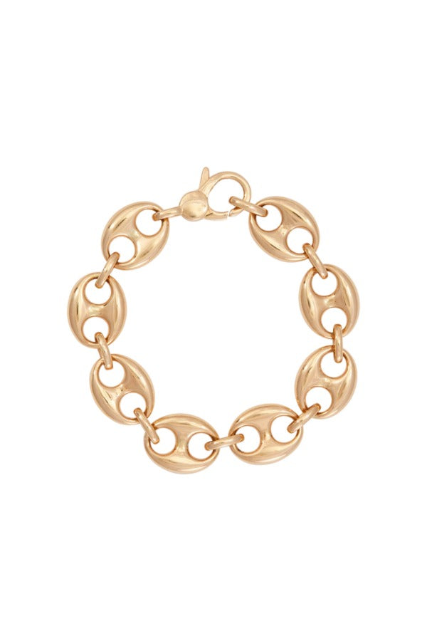 Front view of 18K YG Mariner Chain Bracelet on white background, with no model shown.