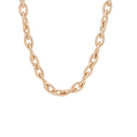 Front view of 18K YG Marquise Link Chain Necklace on white background, with no model shown.