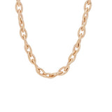 Front view of 18K YG Marquise Link Chain Necklace on white background, with no model shown.