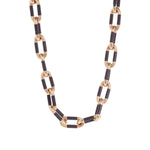 18K YG and Black Ebony Link Necklace on white background, with no model shown.