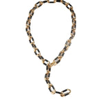 18K YG and Black Ebony Link Necklace on white background, with no model shown.