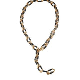 18K YG and Black Ebony Link Necklace on white background, with no model shown.