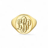 Coady Cuhla 18K Yellow Gold Oval Signet Ring with Hand Engraved Customization