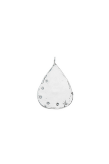 Silver Teardrop Charm with Five Diamonds