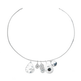 Ali Grace Silver Teardrop Charm with Five Diamonds