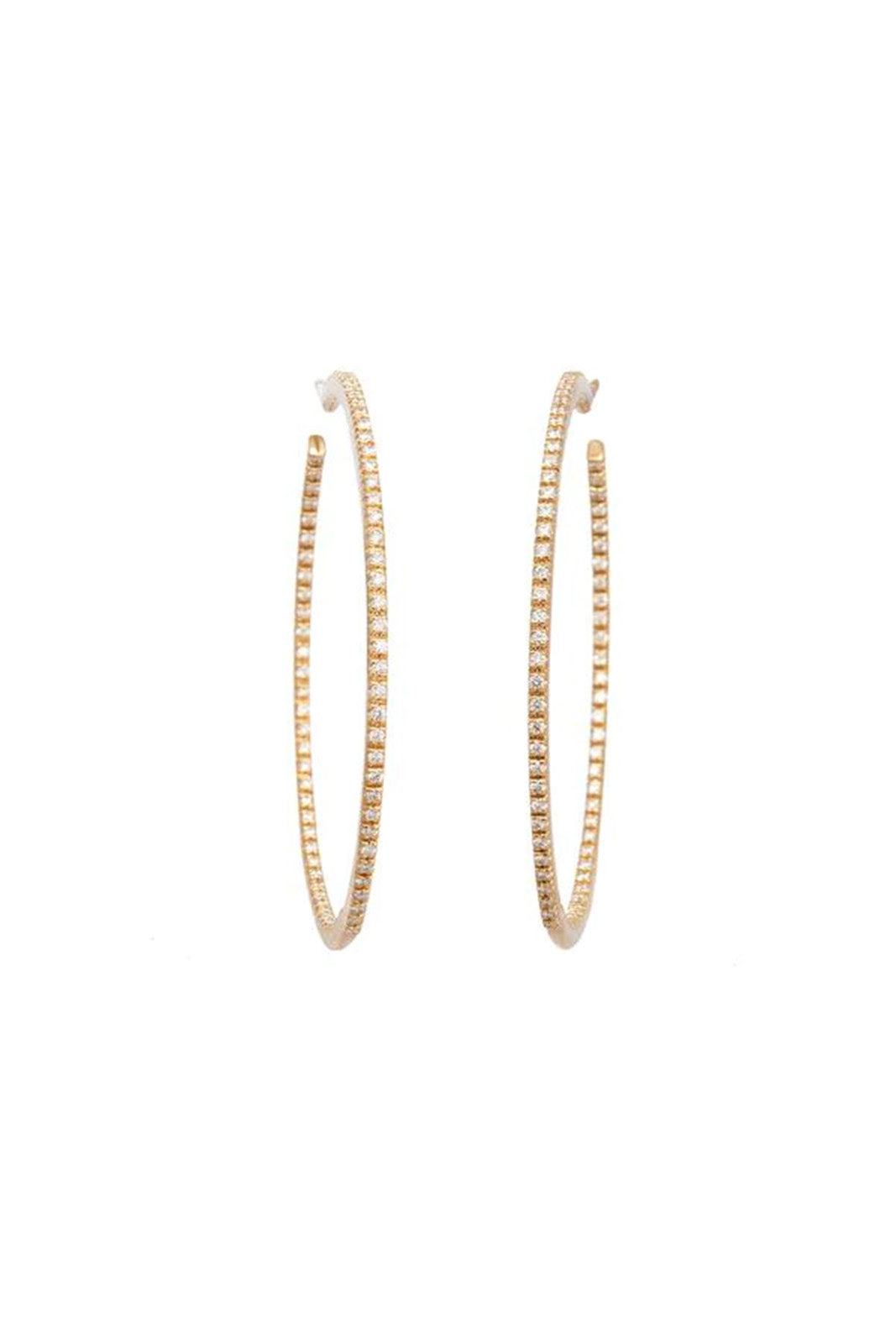 18K Yellow Gold Small Perfect Diamond Hoops