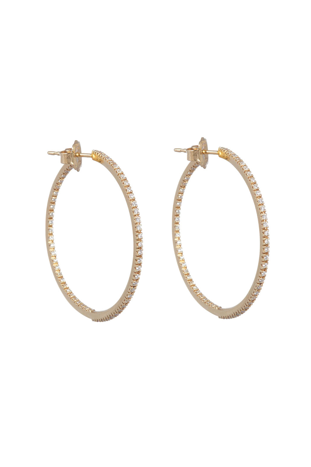 18K Yellow Gold Small Perfect Diamond Hoops