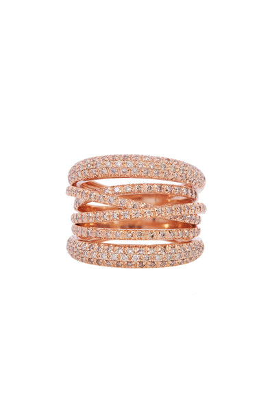 18K Rose Gold Brown Diamond Scribble Ring