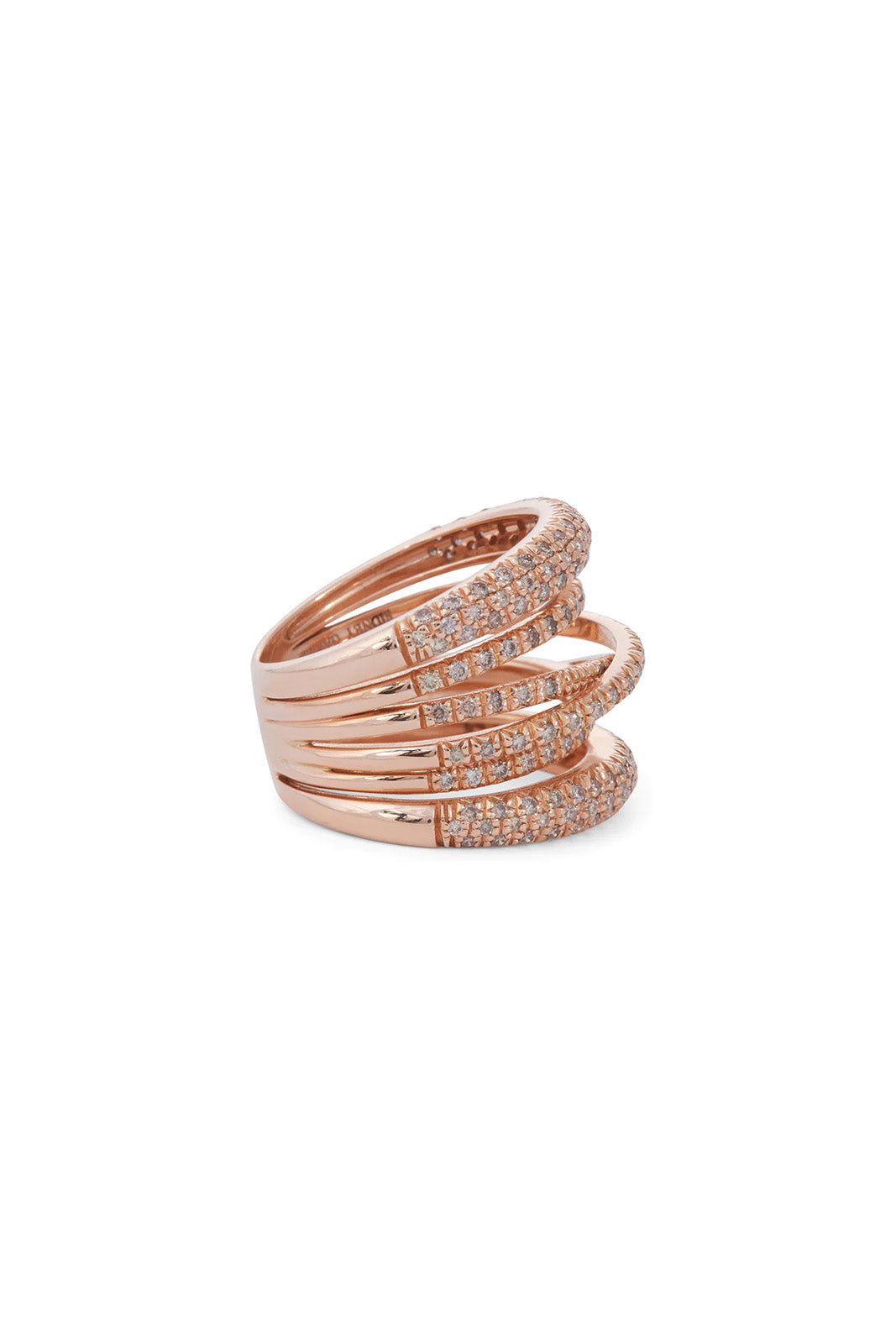 18K Rose Gold Brown Diamond Scribble Ring