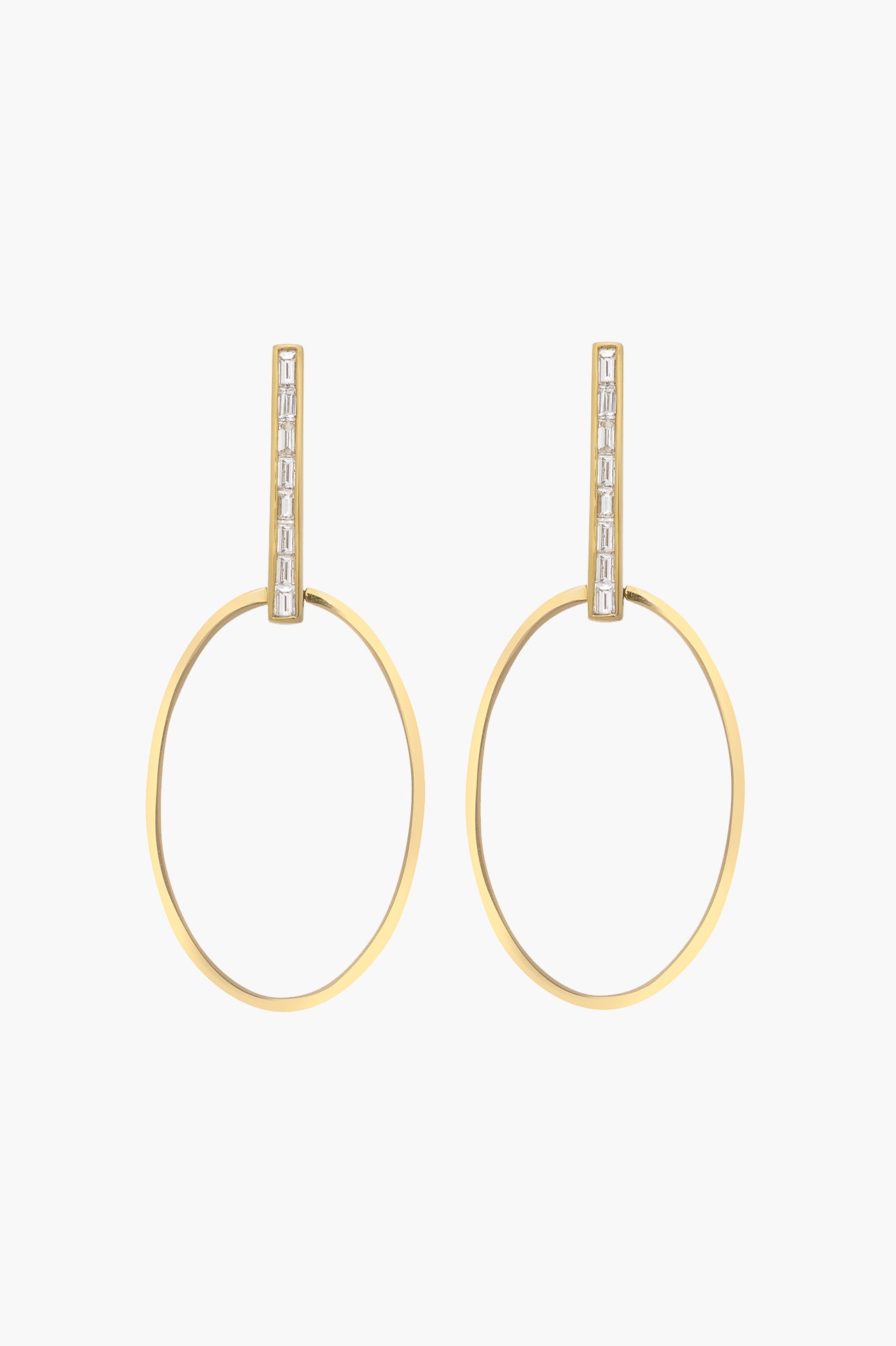 18K Yellow Gold Sprinkles Orbit Diamond Earrings