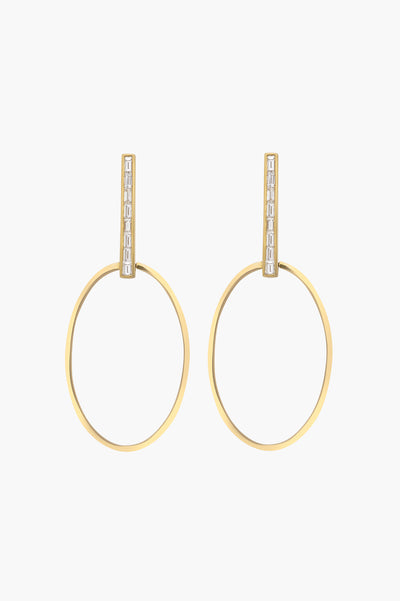 18K Yellow Gold Sprinkles Orbit Diamond Earrings