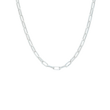 Sterling Silver Rounded Paperlink Chain 23"