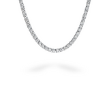 18K White Gold 15" Straight Line Round Tennis Necklace