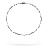 18K White Gold 15" Straight Line Round Tennis Necklace