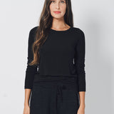 Transit Stretch Modal Jersey Boat-Neck T-Shirt 2 / Black